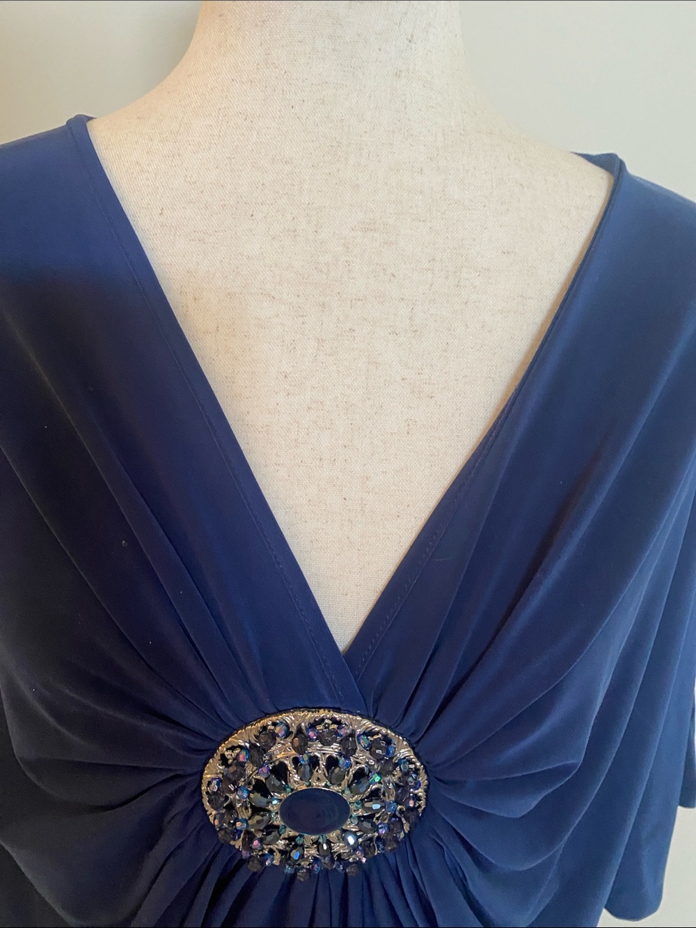 Boston Proper Blue Raglan Sleeve Top - Picture 3 of 6